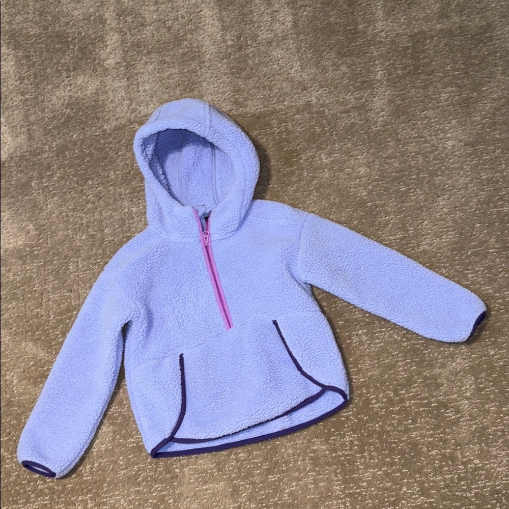 All in Motion (6-6X Small) light purple Sherpa 1/4 zip Fleece Hoodie
